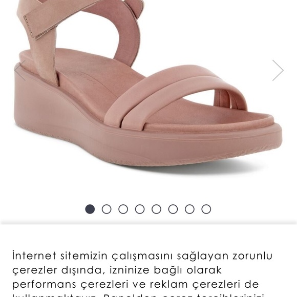 ECCO womens Flowt Luxery Wedge Ankle Strap Wedge Sandal in Rose - Picture 6 of 7